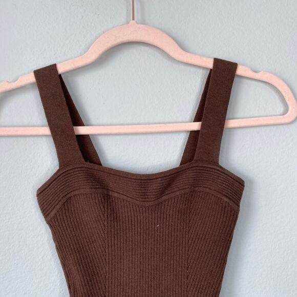 ABERCROMBIE & FITCH Sweater Sweetheart Bodysuit Cinnamon Brown Elevated Size XS - Picture 4 of 8